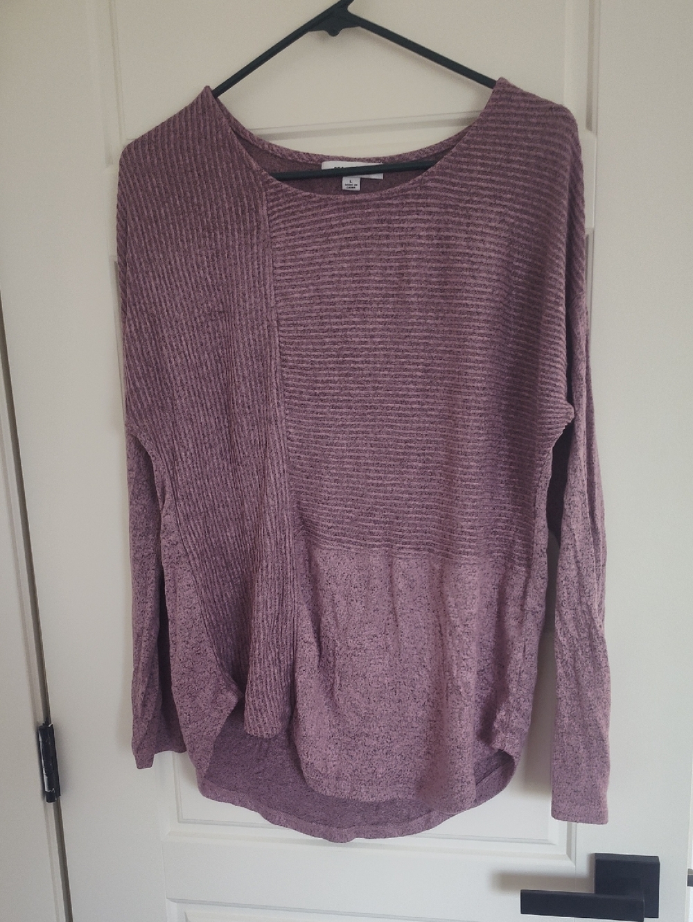 Cozy Ribbed Long-Sleeve Top in Dusty Mauve
